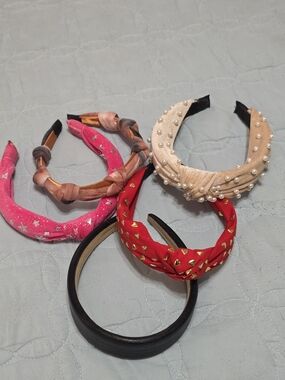 Pearl-Embellished Beige Twisted Headband - Women Accessories
